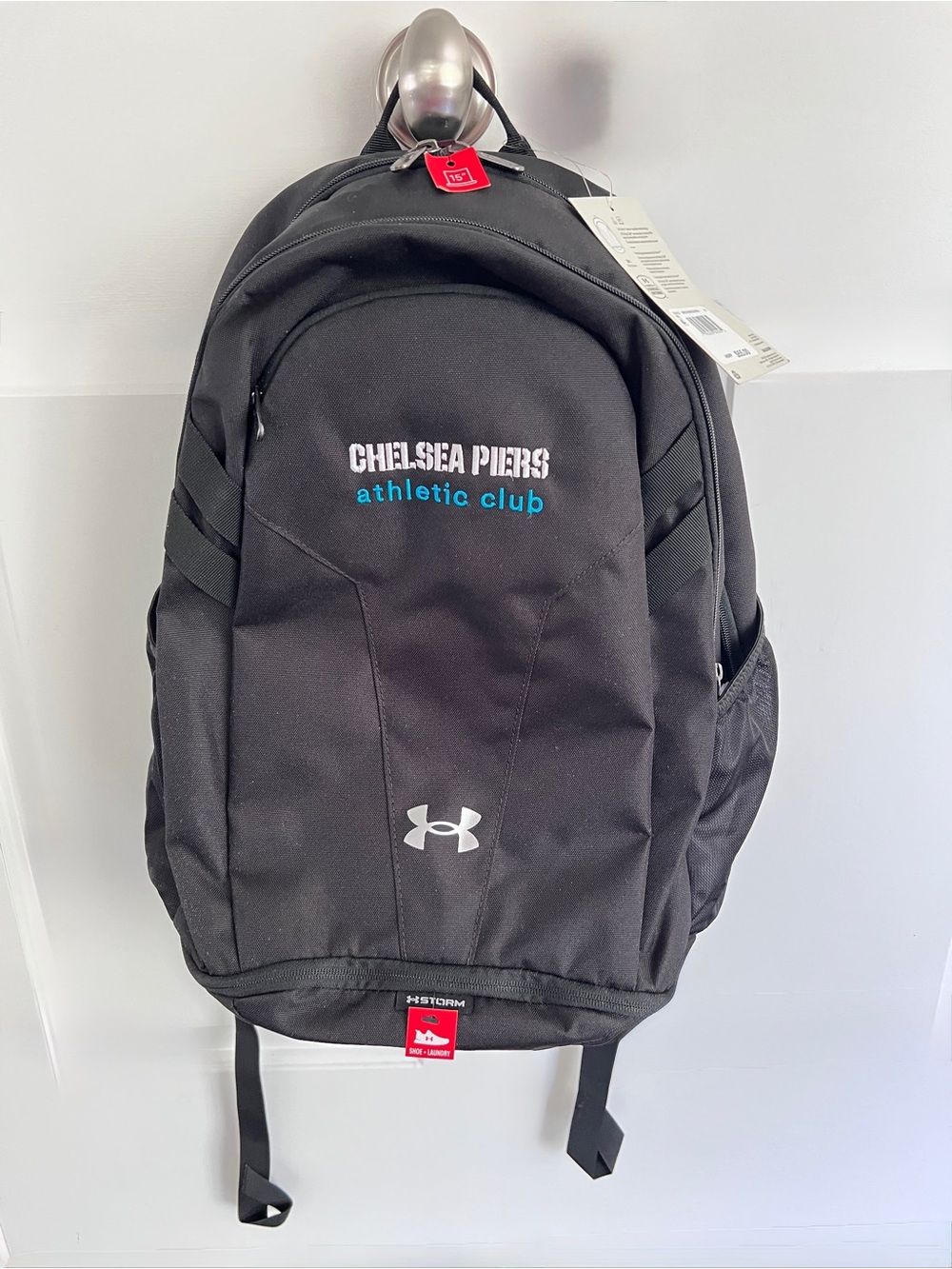 Chelsea Piers Athletic Club Under Armour Hustle 5.0 Team Backpack Black 29L New